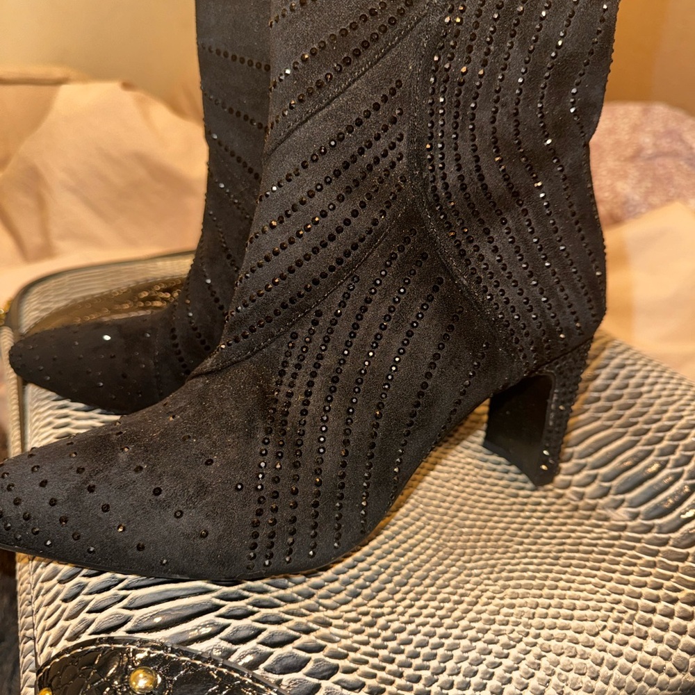 Black Studded Women's Ankle Boots